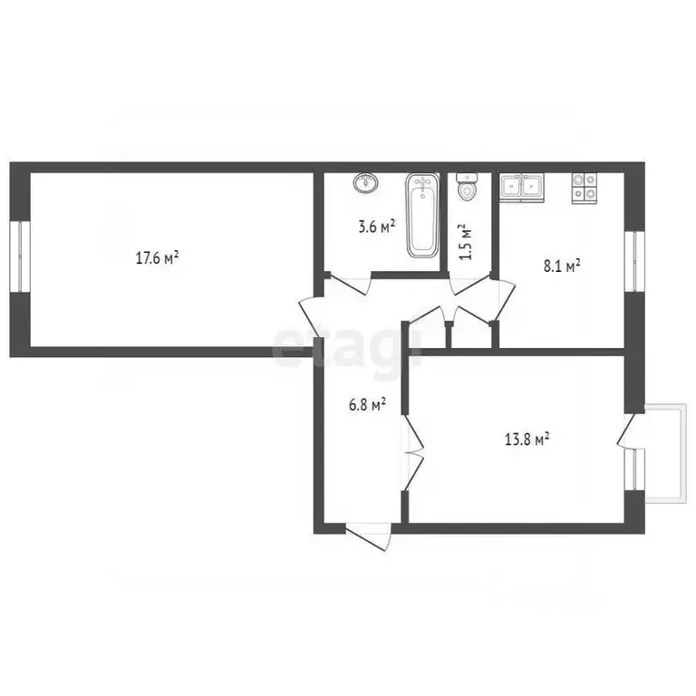 2-к кв. Севастополь ул. Горпищенко, 32 (51.4 м) - Фото 2