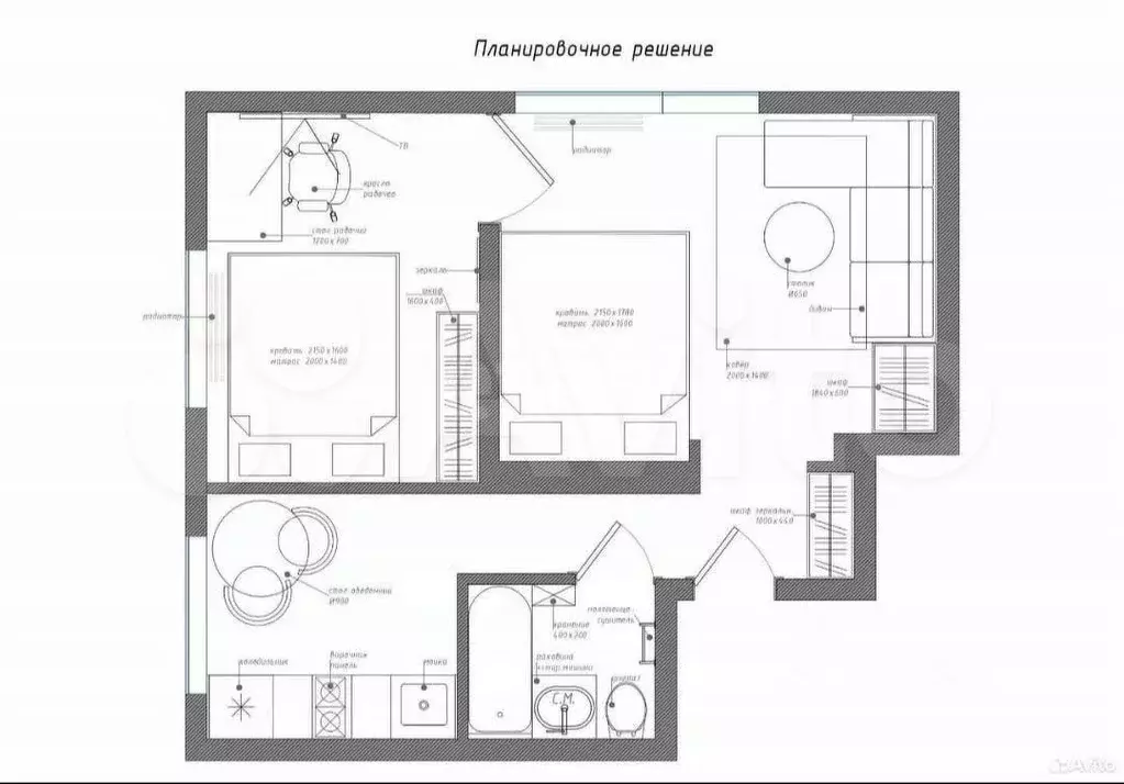 2-к. квартира, 36,2 м, 7/9 эт. - Фото 0