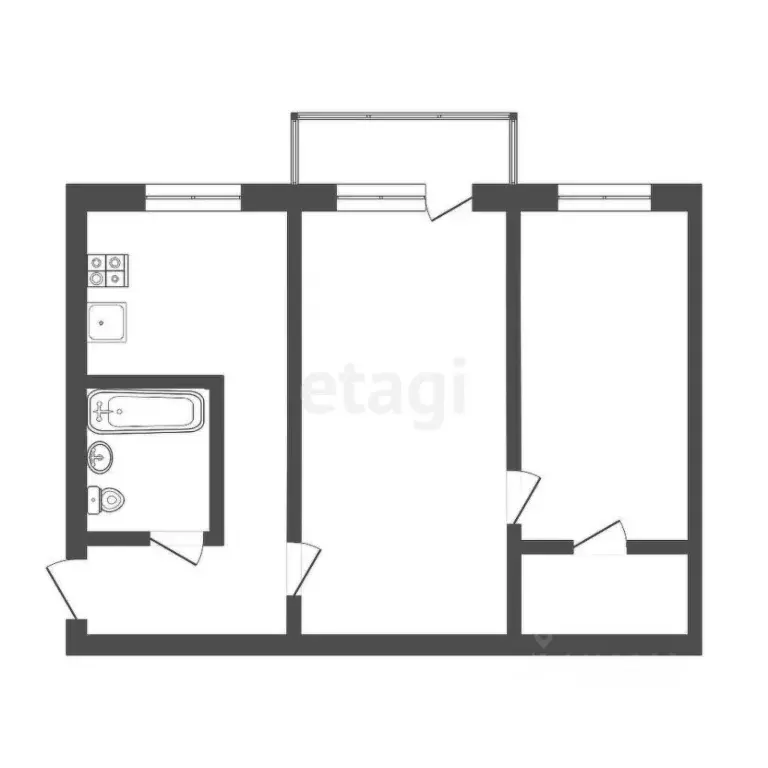 2-к кв. Тульская область, Тула ул. Седова, 39 (45.0 м) - Фото 1