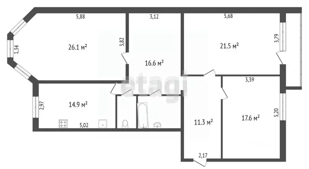 3-к кв. Воронежская область, Воронеж ул. Димитрова, 157 (116.0 м) - Фото 2