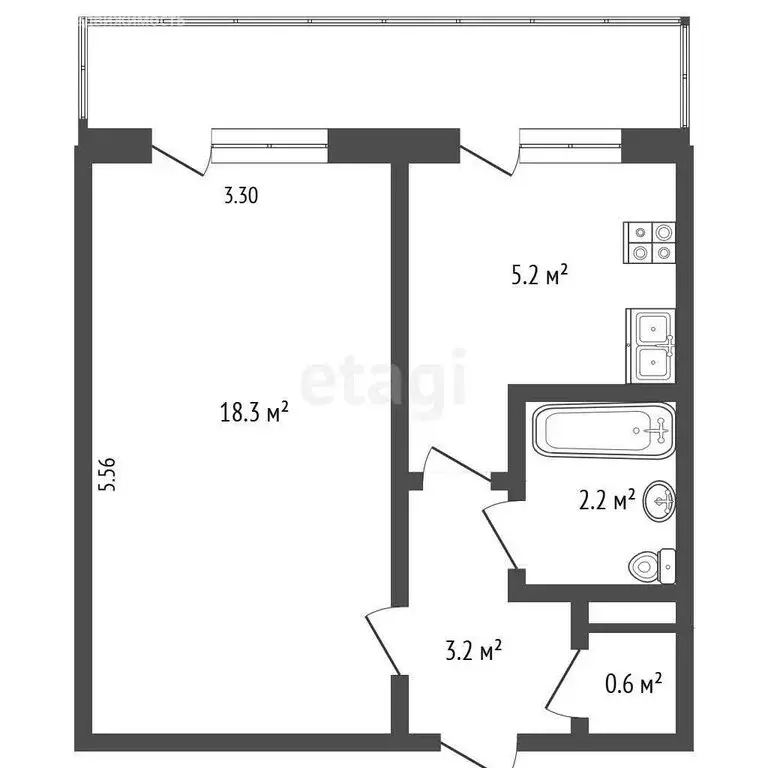1-комнатная квартира: Севастополь, Флагманская улица, 6 (31.1 м) - Фото 1