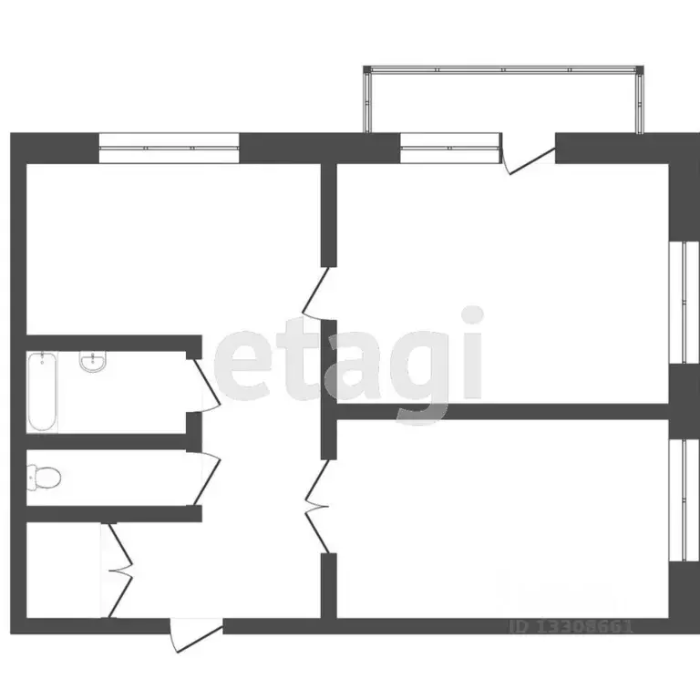 2-к кв. Томская область, Томск ул. Усова, 64 (39.5 м) - Фото 2