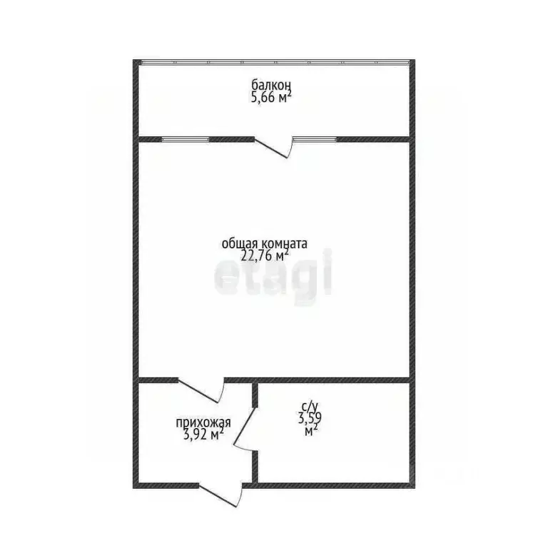 Студия Краснодарский край, Новороссийск ул. Удалова, 10 (30.5 м) - Фото 2