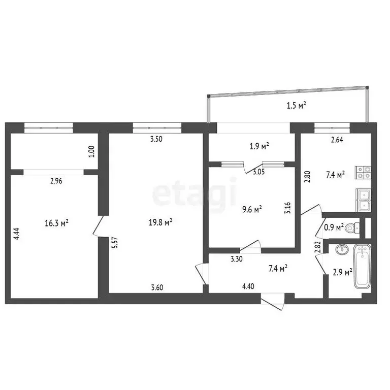 3-комнатная квартира: Феодосия, Крымская улица, 84 (67.7 м) - Фото 1
