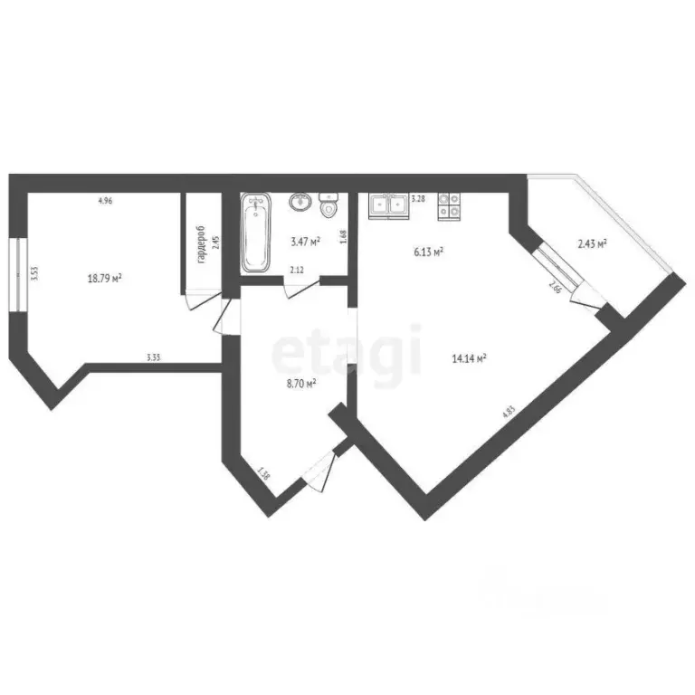 1-к кв. Ханты-Мансийский АО, Сургут ул. Крылова, 20 (52.6 м) - Фото 2
