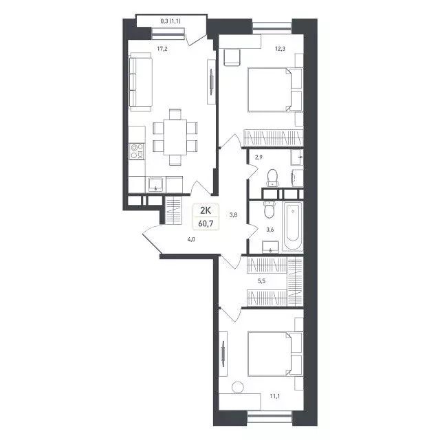 Квартира-студия: Московская область, городской округ Подольск, деревня ... - Фото 1