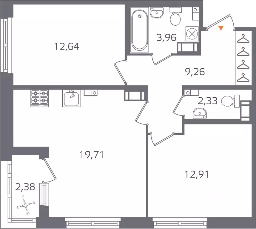 2-к кв. Санкт-Петербург Полюстрово тер.,  (62.0 м) - Фото 0