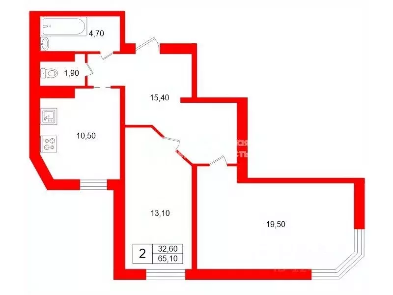 2-к кв. Санкт-Петербург Дунайский просп., 23 (65.1 м) - Фото 2