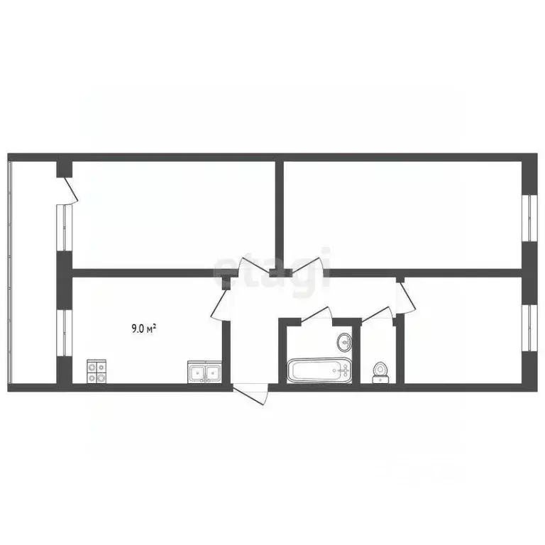 3-к кв. Костромская область, Нерехта ул. Орехова, 7 (58.8 м) - Фото 0