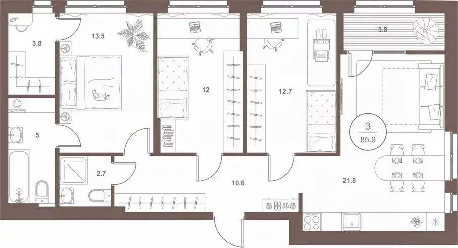 3-к кв. Пензенская область, Пенза Арбеково жилрайон, Дальнее Арбеково ... - Фото 1