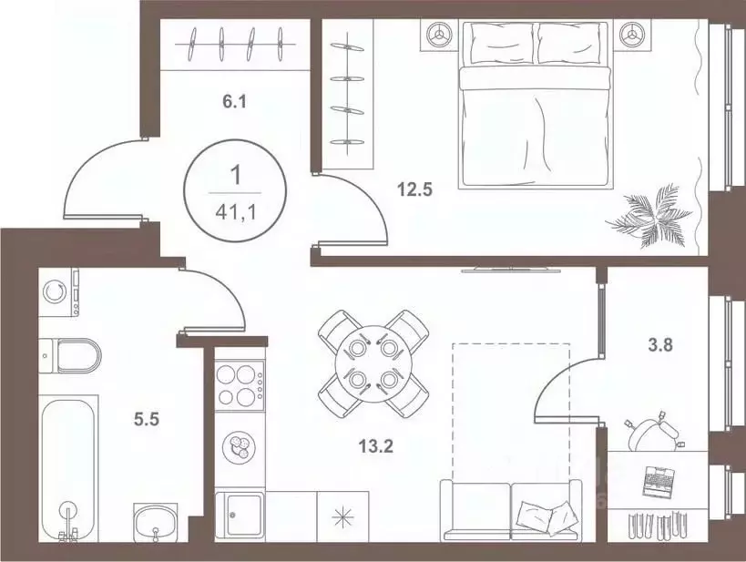 1-к кв. Пензенская область, Пенза Арбеково жилрайон, Дальнее Арбеково ... - Фото 2