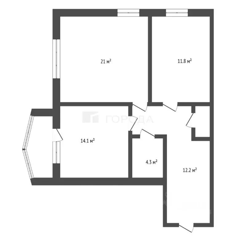2-к кв. Алтайский край, Барнаул ул. Сизова, 14Б (75.0 м) - Фото 2
