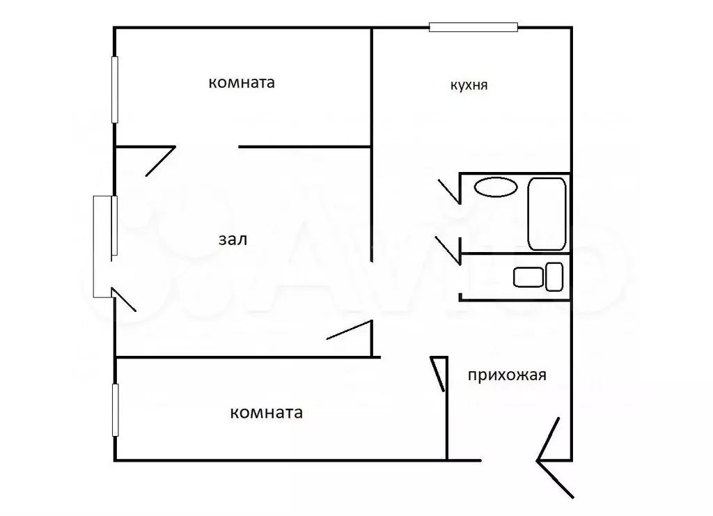 3-к. квартира, 55,1 м, 7/9 эт. - Фото 0