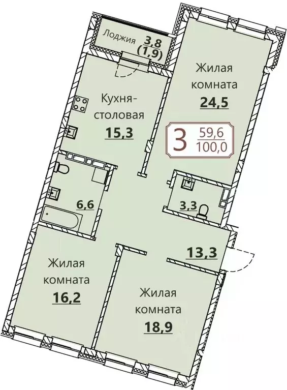 3-к кв. Чувашия, Чебоксары ул. Герцена, поз3 (100.0 м) - Фото 0