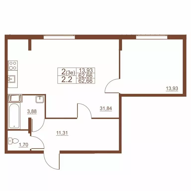 2-комнатная квартира: посёлок Шушары, Московское шоссе, 262к1 (62.7 м) - Фото 0