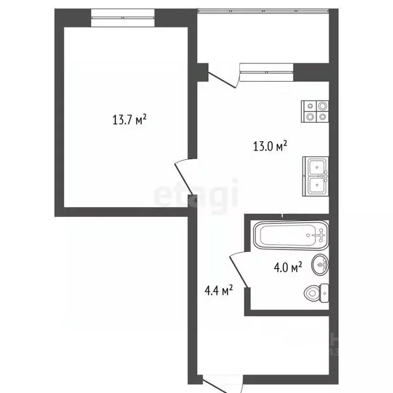 1-к кв. Москва ул. Сальвадора Дали, 1к3 (35.1 м) - Фото 2