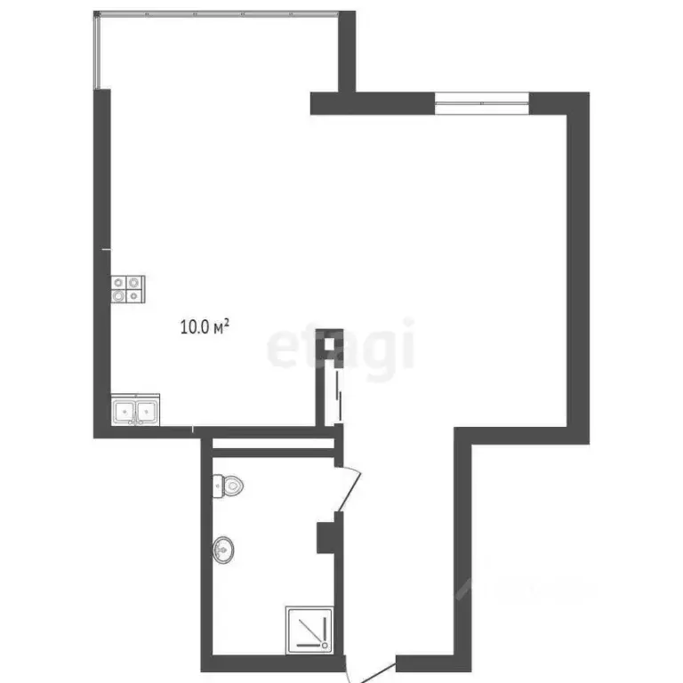 Студия Ханты-Мансийский АО, Сургут Университетская ул., 15 (47.5 м) - Фото 1