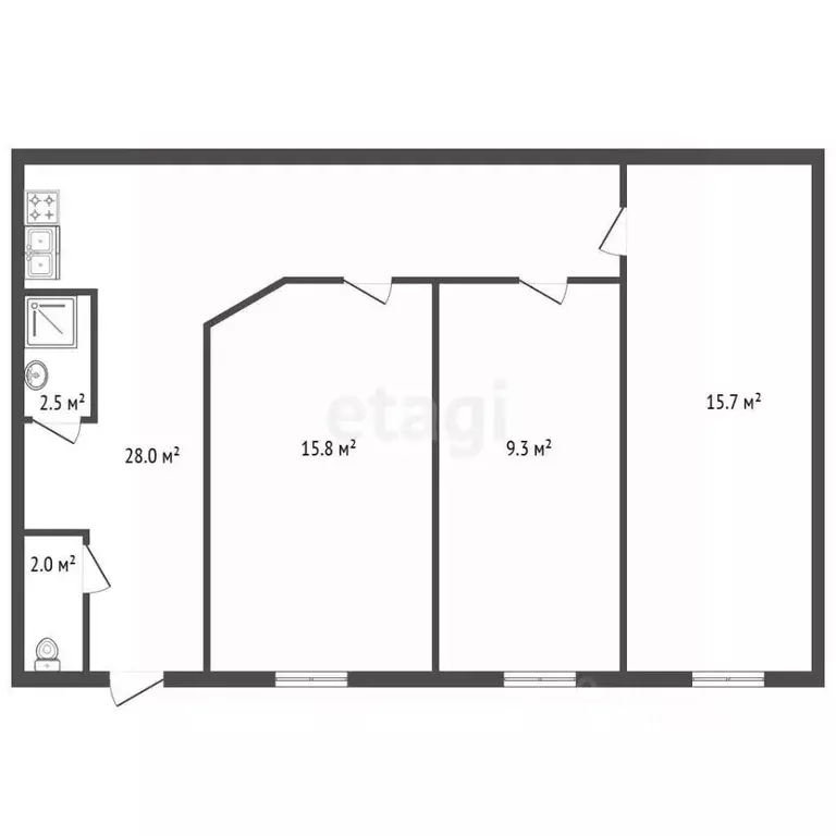 2-к кв. Санкт-Петербург ул. Декабристов, 11 (57.3 м) - Фото 2
