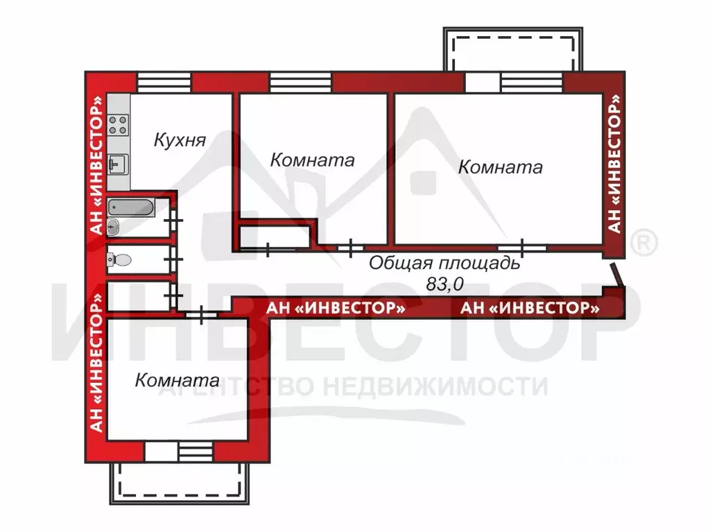 3-к кв. Челябинская область, Челябинск ул. Героев Танкограда, 100 ... - Фото 0
