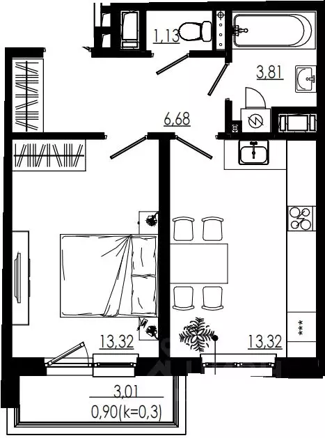 1-к кв. Ленинградская область, Тосненский район, Форносовское ... - Фото 1