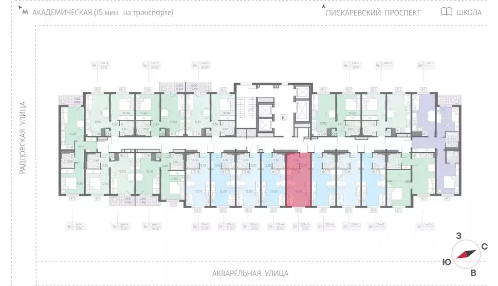 Студия Санкт-Петербург Ручьи тер.,  (21.0 м) - Фото 2
