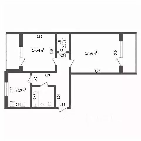 2-к кв. Калужская область, Калуга ул. Степана Разина, 40 (47.0 м) - Фото 1