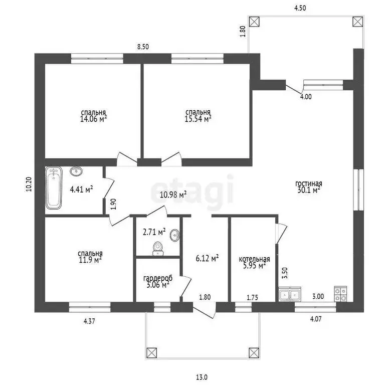 Дом в деревня Григорьевское, Мирная улица (105 м) - Фото 2