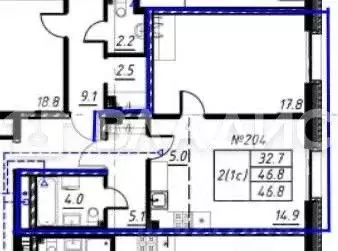 2-к кв. Санкт-Петербург Петровский просп., 9к2 (47.1 м) - Фото 2