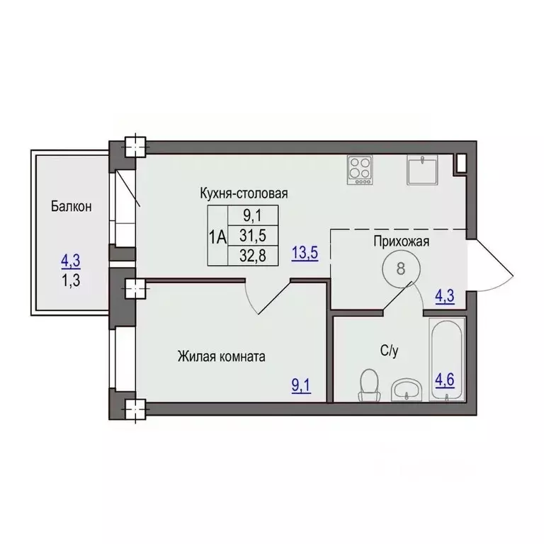 1-к кв. Псковская область, Псковский район, Завеличенская волость, д. ... - Фото 1