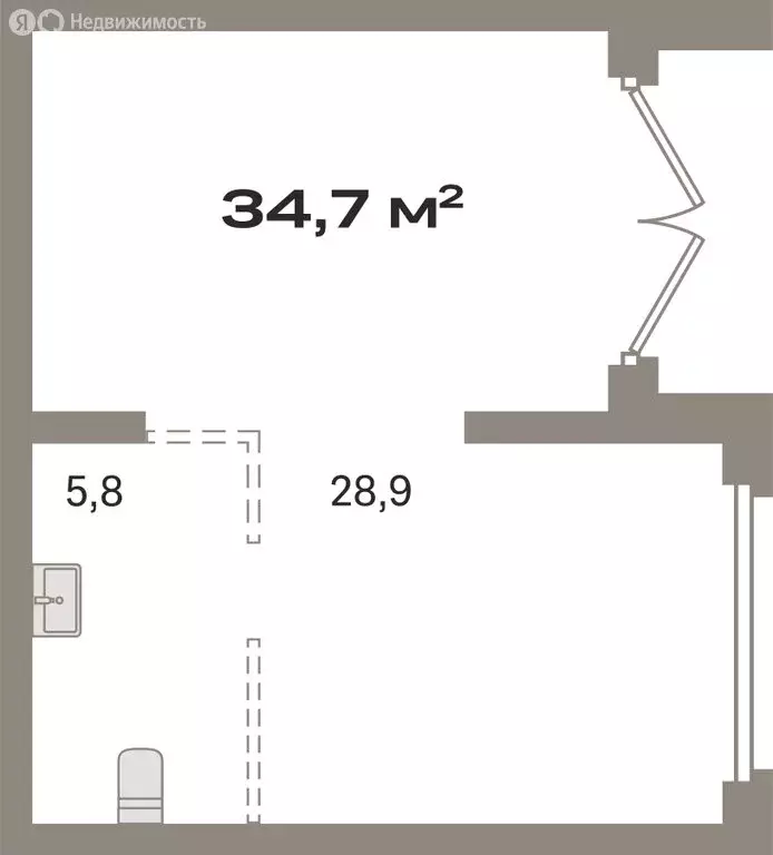 Помещение свободного назначения (34.7 м) - Фото 1