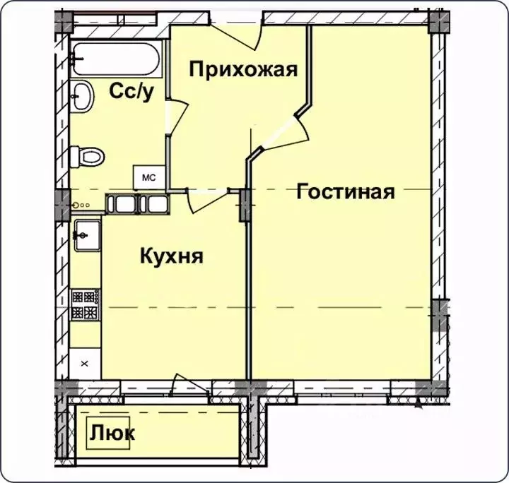 1-к кв. Нижегородская область, Нижний Новгород Деловая ул., 22 (42.4 ... - Фото 0