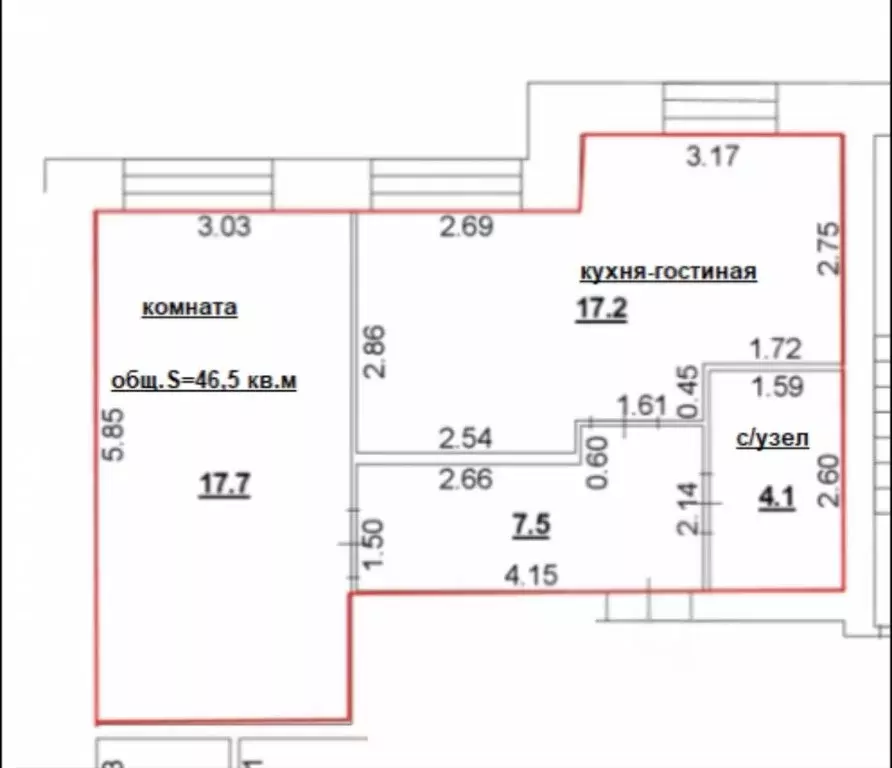 1-комнатная квартира: Кстово, улица Герцена, 6к3 (46.5 м) - Фото 2