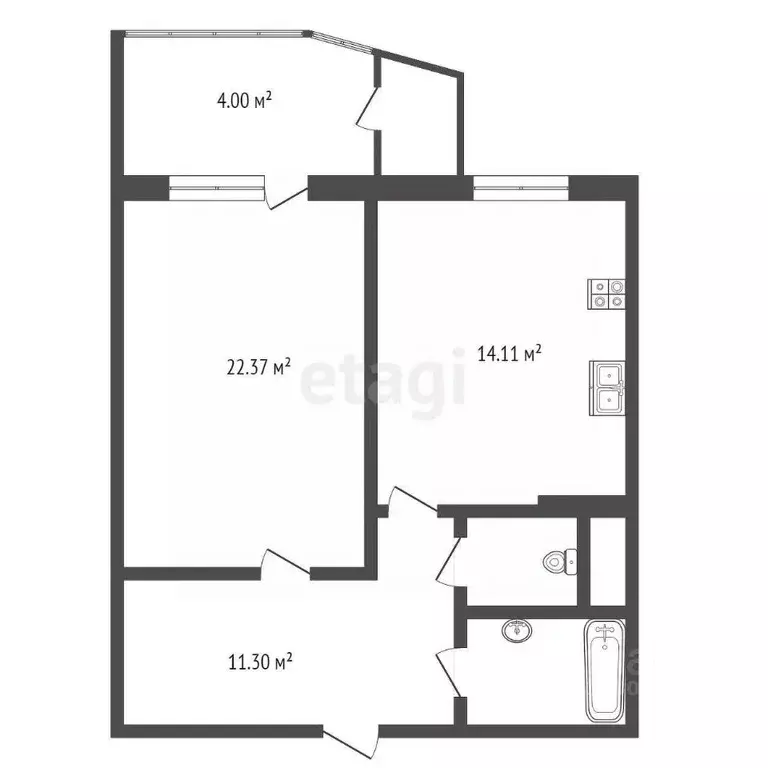 1-к кв. Ханты-Мансийский АО, Сургут Университетская ул., 9 (53.8 м) - Фото 1