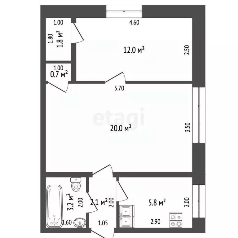 2-к кв. Белгородская область, Прохоровка рп ул. Советская, 158 (43.6 ... - Фото 2