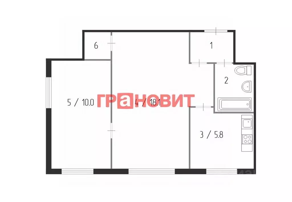 2-к кв. Новосибирская область, Новосибирск Народная ул., 44 (40.0 м) - Фото 1