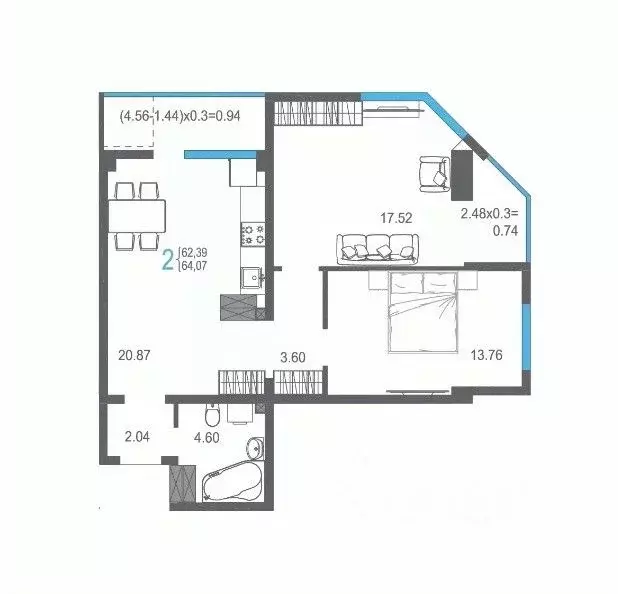 2-к кв. Крым, Ялта ул. Кирова, 155Ак1 (64.07 м) - Фото 1