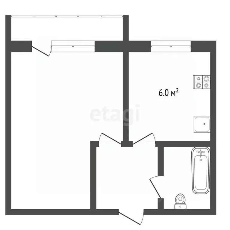 1-к кв. Забайкальский край, Чита ул. Матвеева, 35 (32.4 м) - Фото 1