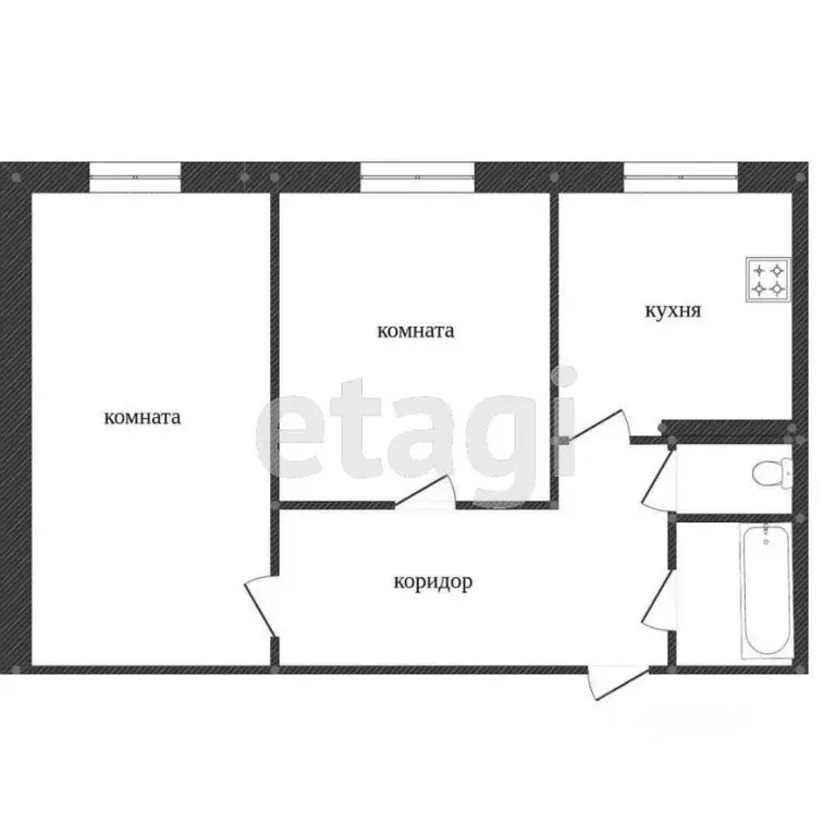 2-к кв. Ханты-Мансийский АО, Сургут Магистральная ул., 32 (44.0 м) - Фото 2