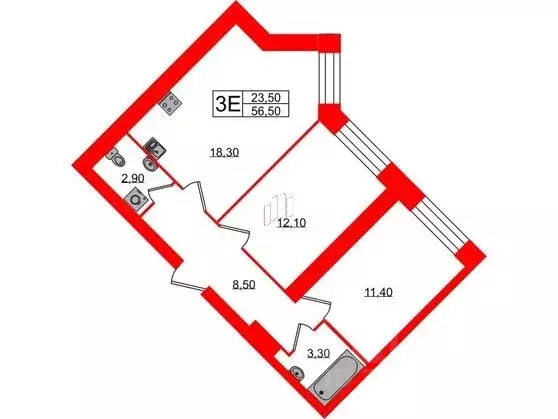2-к кв. Санкт-Петербург Лиственная ул., 20к2 (56.5 м) - Фото 0