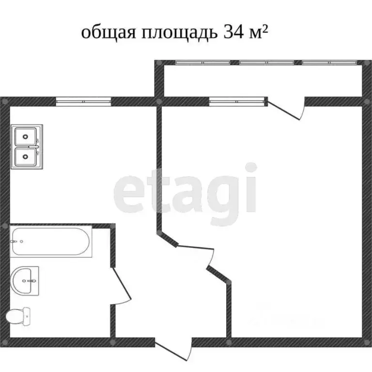 1-к кв. Костромская область, Кострома Венеция мкр, 34 (35.3 м) - Фото 2