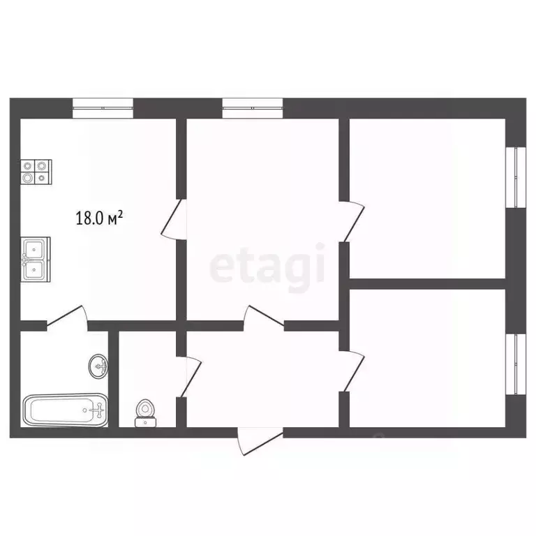 3-к кв. Ставропольский край, Ессентуки ул. Буачидзе (52.4 м) - Фото 2