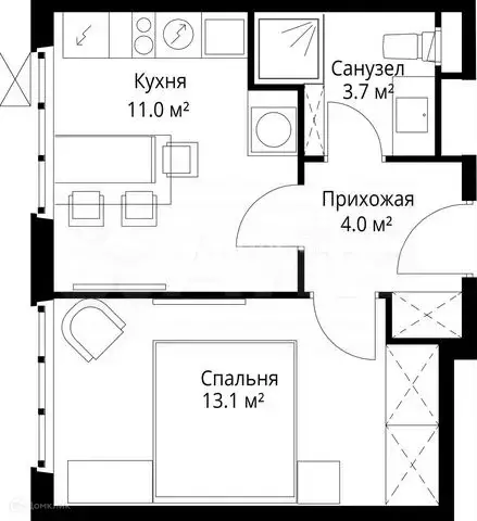 Продаётся 1-к квартира, 31.8 м - Фото 0