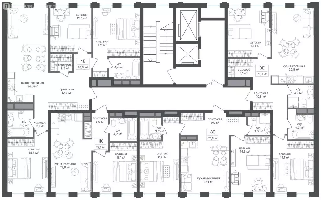 2-комнатная квартира: Москва, 1-й Кирпичный переулок, 15А (70.9 м) - Фото 2