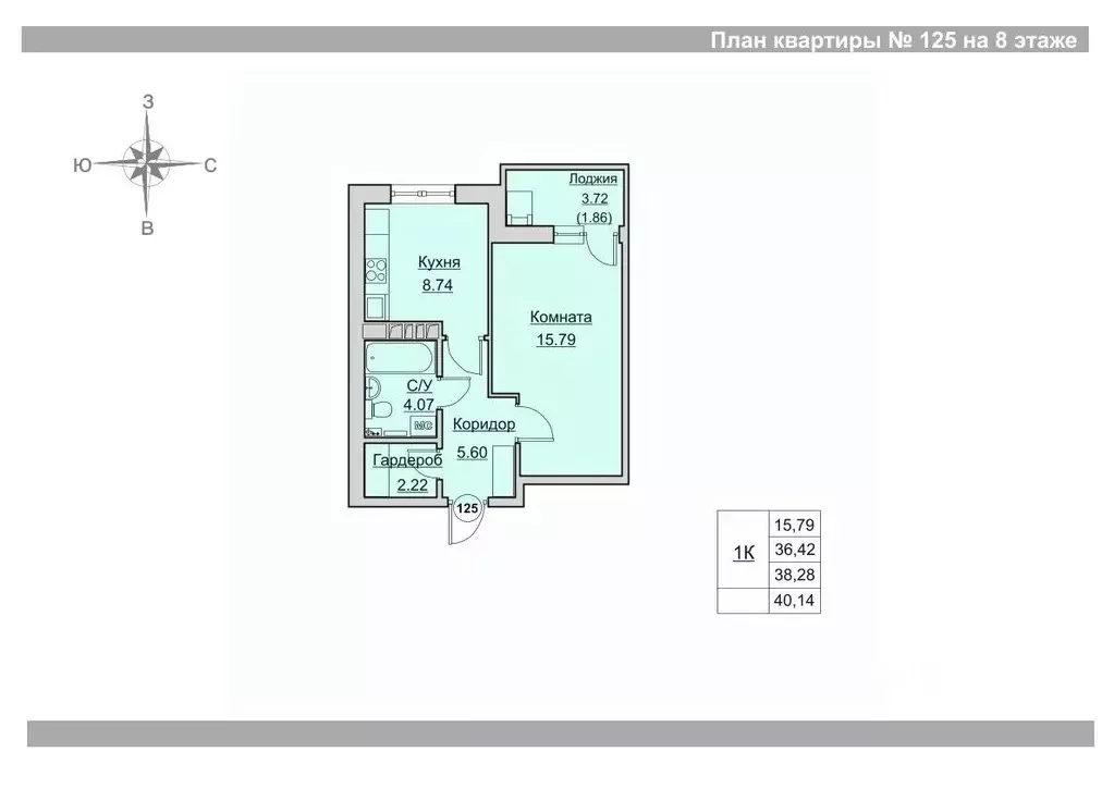 1-к кв. Пермский край, Пермь ул. Гусарова, 5А (38.28 м) - Фото 1