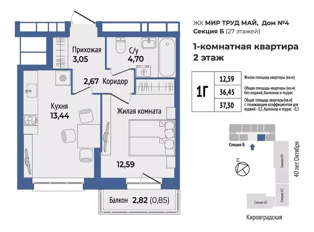 1-к кв. Свердловская область, Екатеринбург Уралмаш жилрайон, Мир Труд ... - Фото 0