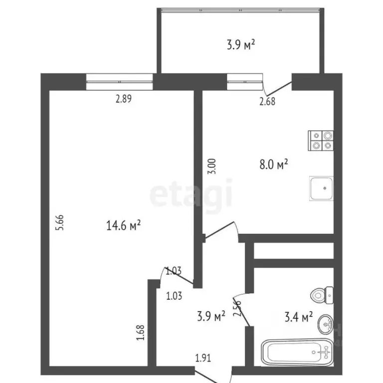 1-к кв. Тюменская область, Тюмень ул. Пермякова, 81 (30.0 м) - Фото 0