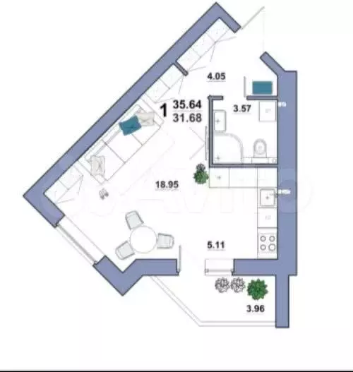 Квартира-студия, 31,6 м, 9/11 эт. - Фото 0