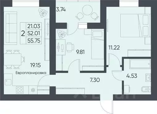 2-к кв. Саратовская область, Татищево рп  (55.75 м) - Фото 0
