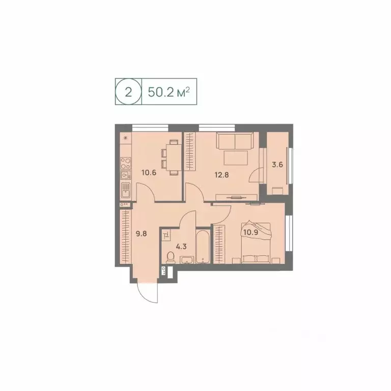 2-к кв. Пермский край, Пермь Трамвайная ул., 27 (50.2 м) - Фото 1