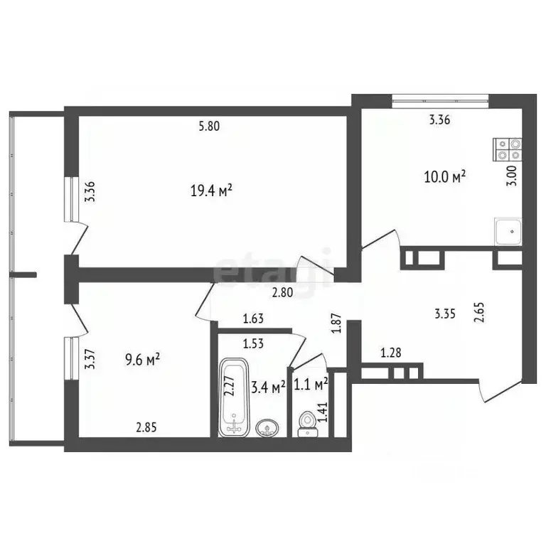 2-к кв. Краснодарский край, Геленджик ул. Маршала Жукова, 1к4 (55.6 м) - Фото 1